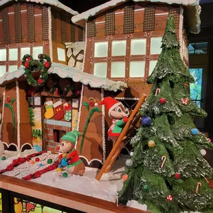 Gingerbread house in the lobby.