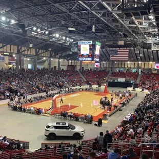 a basketball game in progress