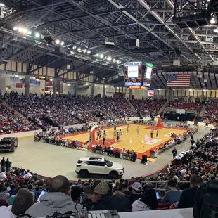 a basketball game in progress