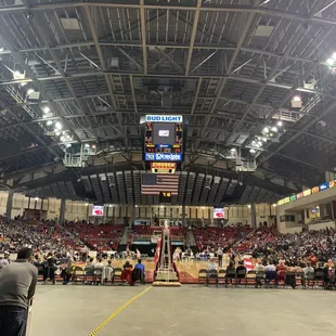 a basketball game in progress