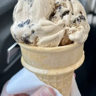Coffee cookie in a cake cone