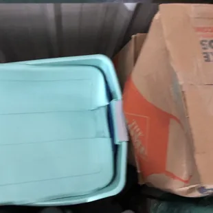 Boxes smashed. This crew should be fired.