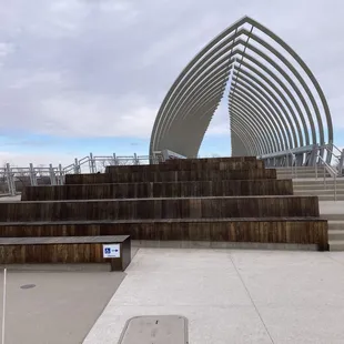 This not-really-accessible design is a big disappointment in this otherwise great park. Supposed to wind around those benches.