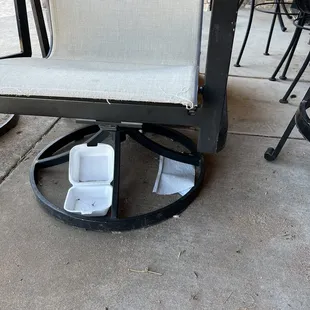 a patio chair and table
