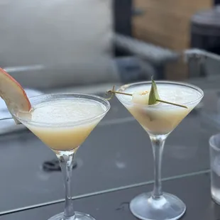 Pear martini and leech martini