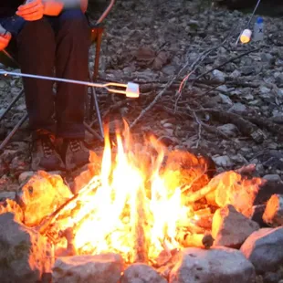 Smell the campfire wood, and listen to the merry crackling