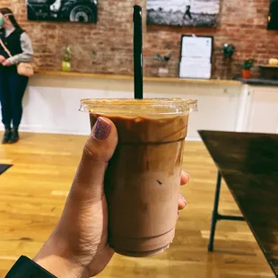 Iced Chocolate Oat Milk Latte