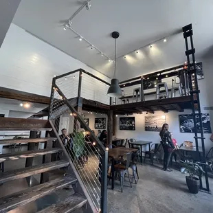 a staircase leading to the second floor