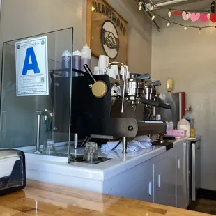 a coffee machine on the counter