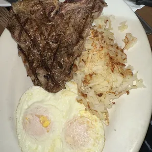 T Bone Steak and 2 Eggs