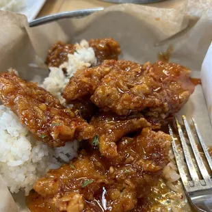 Yang Yum with spicy sweet sauce, after I had eaten most of it