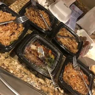 Pad Thai, lo mein, drunken noodles. All flavorless,