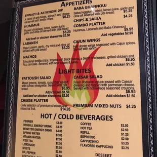 menu