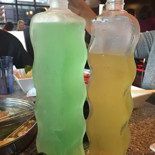 Right: soju lemonade. Left: custom special jar.