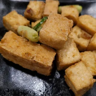 a plate of tofu