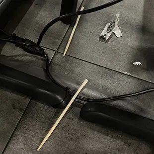 Trash under the table