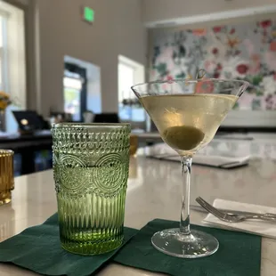 Bar area, ordered a dirty martini