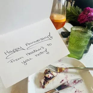 Sweet personal touch that made our brunch!