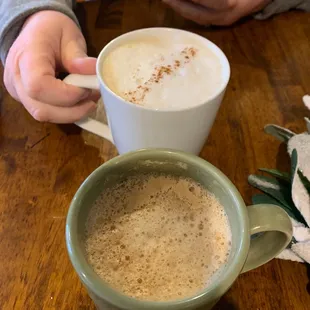 Caramel mocha and and Irish coffee.