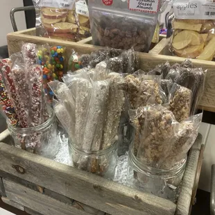 Dipped pretzel sticks