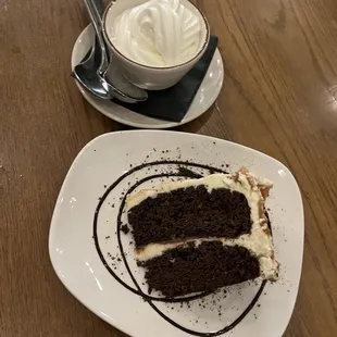 Chocolate stout cake with a side of vanilla ice cream-definitely a denser cake that is delicious but good for sharing