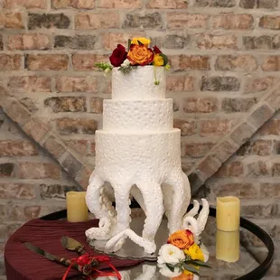 Our wedding cake. That&apos;s right- it stands on its tentacles.