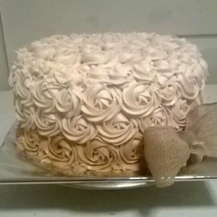 Italian cream with ombré rosette cream cheese frosting.