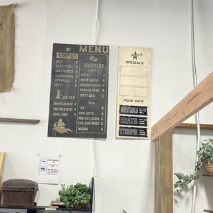 menus on the wall