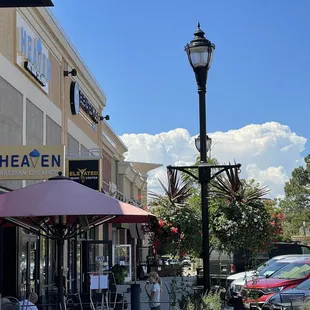 Outdoor view of Heavenly with seating area