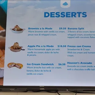 Desserts Menu  07-10-2022