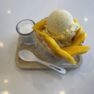 Seasonal Dessert - Sticky Mango Rice with ice cream.  DELICIOUS!!