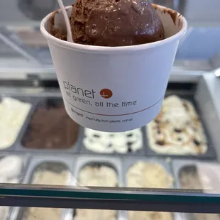 Orange dark chocolate gelato.