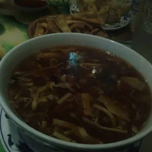 Hot and Sour Soup and Crab Cheese Wantons