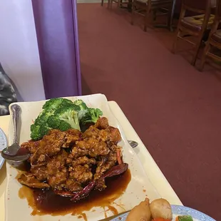 two plates of food on a table