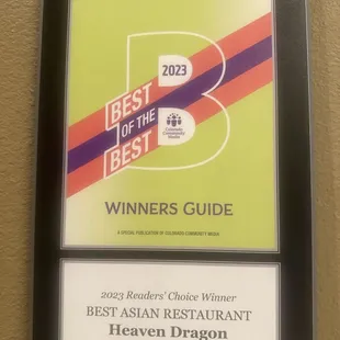 best of the best award