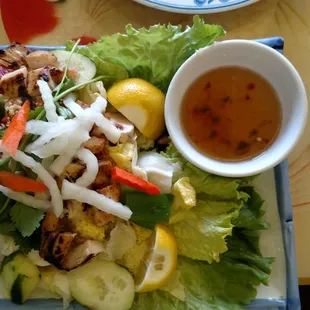 Grilled chicken salad.