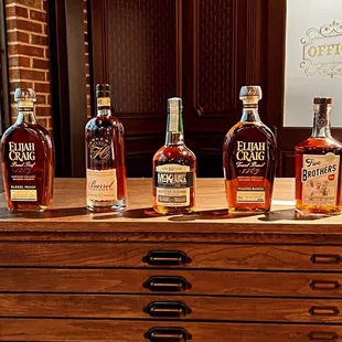 a selection of bourbons