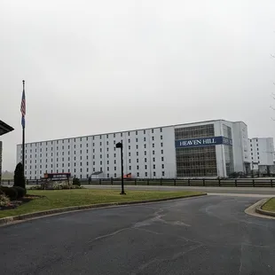 a view of a building from the street