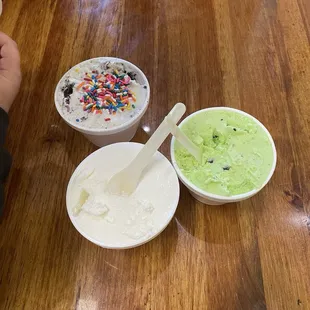 Oreo vanilla bean and mint n chip