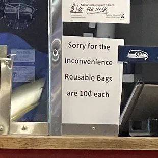 You have to pay for bags for your togo order