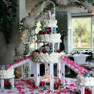 a wedding cake on a table