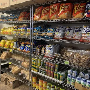 shelves of food