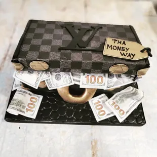 a cake made to look like a suitcase