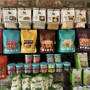 a variety of products on display