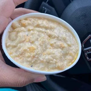 This is supposed to be mac and cheese but looks more like grits with cheese