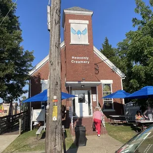the front of the building
