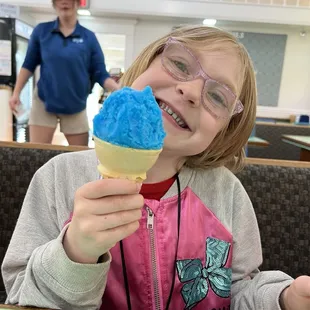 Granddaughter enjoying Shurbert.
