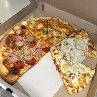 Meat Lovers Jumbo Slice BBQ Chicken Jumbo Slice Chicken Pesto Jumbo Slice