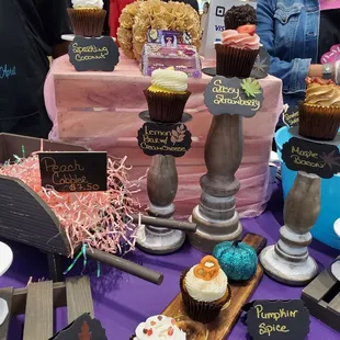 a variety of cupcakes