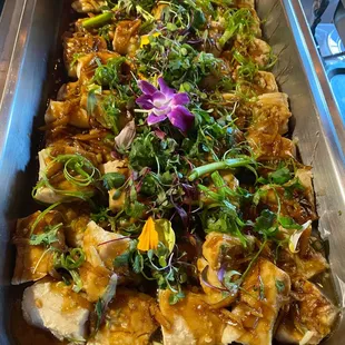 Steamed Cod with ginger, scallions, and soy sauce